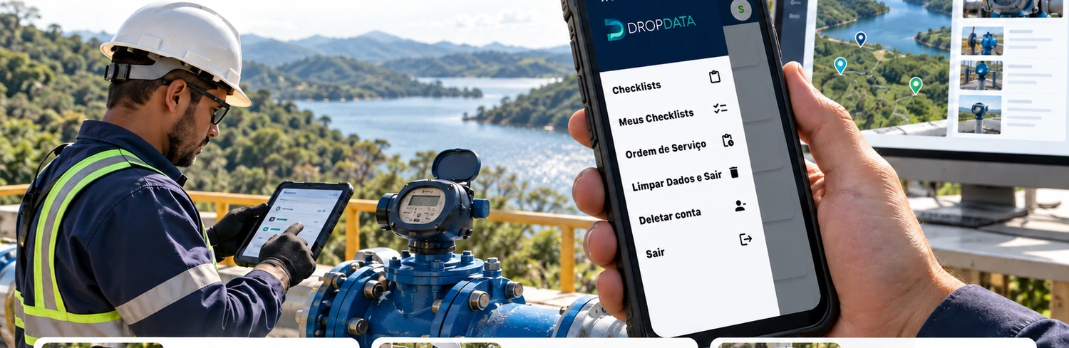 Aplicativo de campo DropData Water em operação